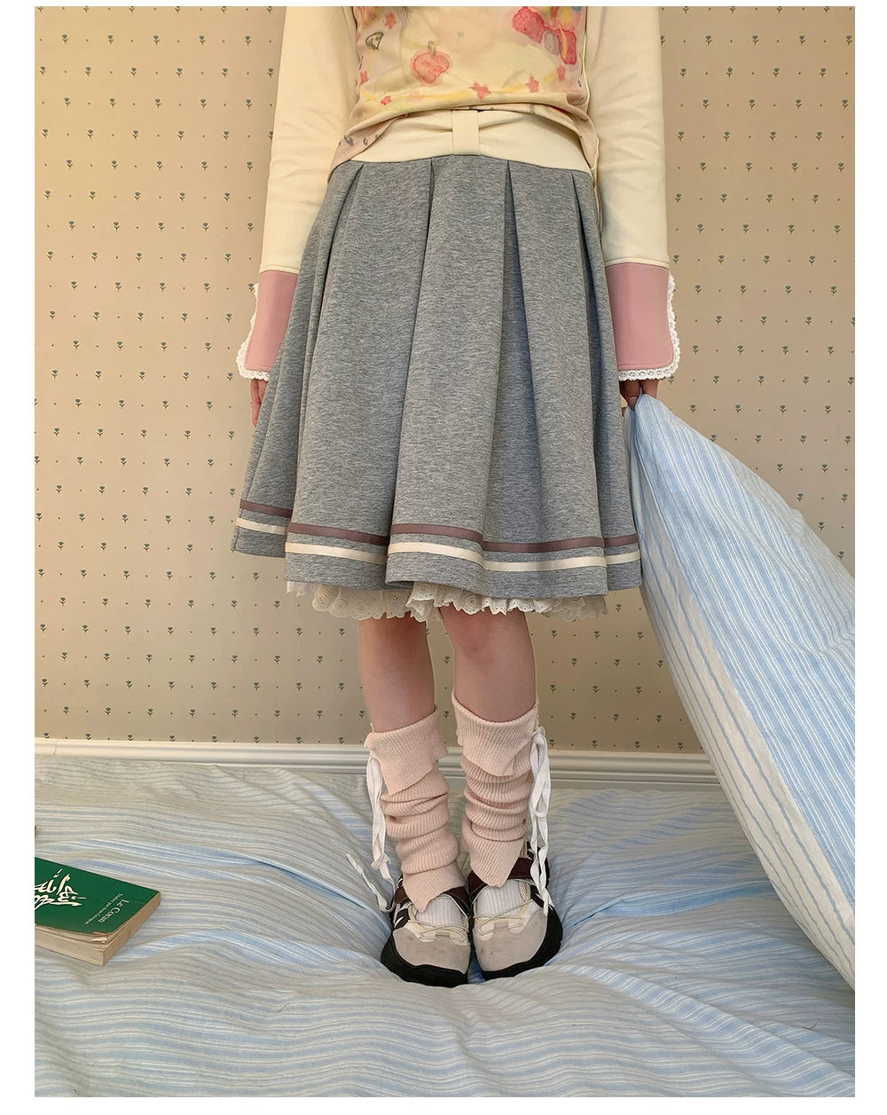 “Spring Palette Reverie” Apricot Cropped Knit Top
