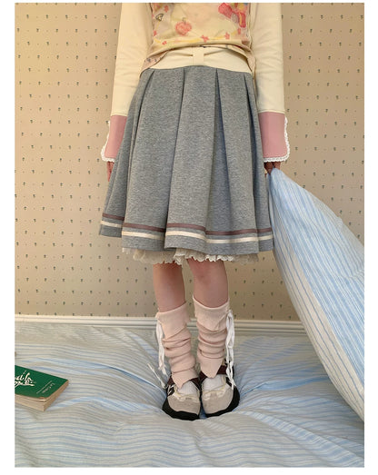“Spring Palette Reverie” Apricot Cropped Knit Top