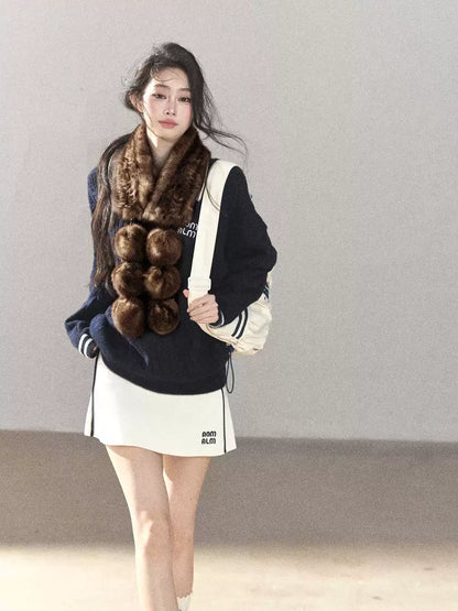 AOMALM - Real Fur Winter Scarf & Neck Warmer
