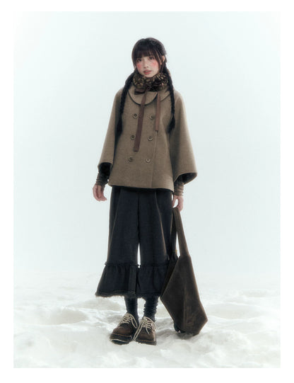 Horridale - [FREE GIFT] Vintage Bow-Tie Faux Fur Collar Scarf (Cream White / Brown)