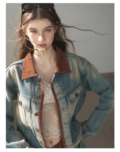 170726 "Closer to the Sun" Vintage Blue Denim Jacket & Skort Set