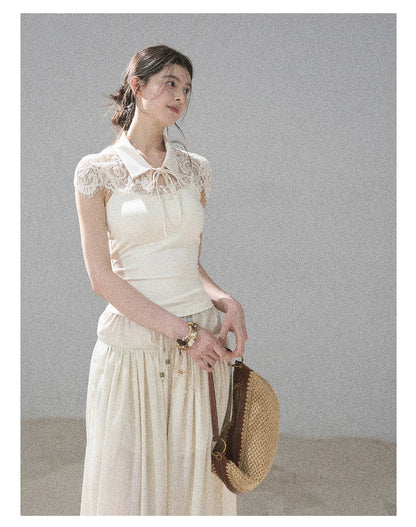 "Moonlit Rose Sonata" Cream Ivory Cami Top & Cape Set