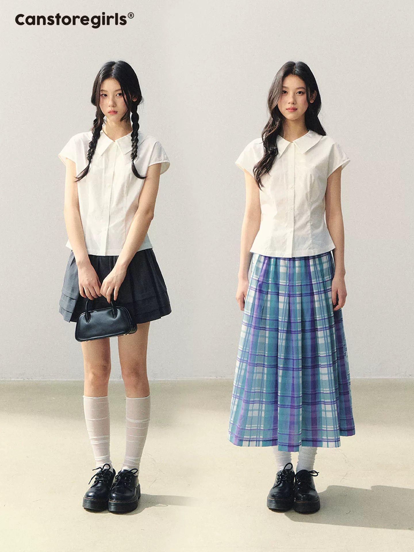 "White Letter from Her" Waist-Fit Classic White Shirt LL2026021