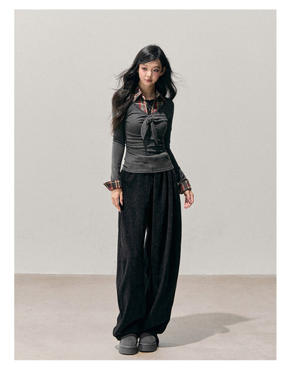少也眼 “Her Ashen Sparks” Faux Triple-Layer Knit T-Shirt 254368463