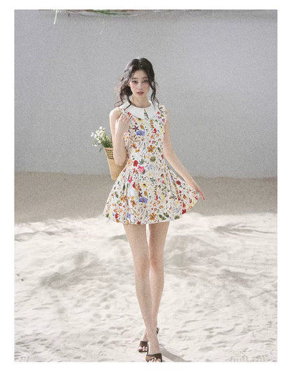 "Fallen Petals" Fleur White Floral Mini Dress