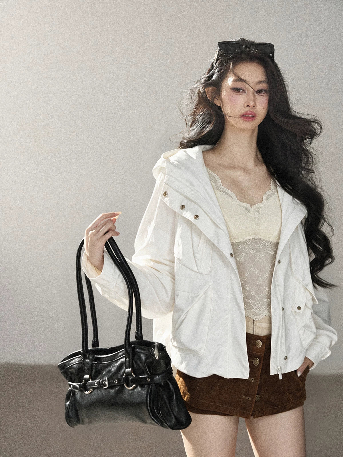 AOMALM - "Where the Wind Rests" Frost White Korean Utility Outdoor Hiking Jacket