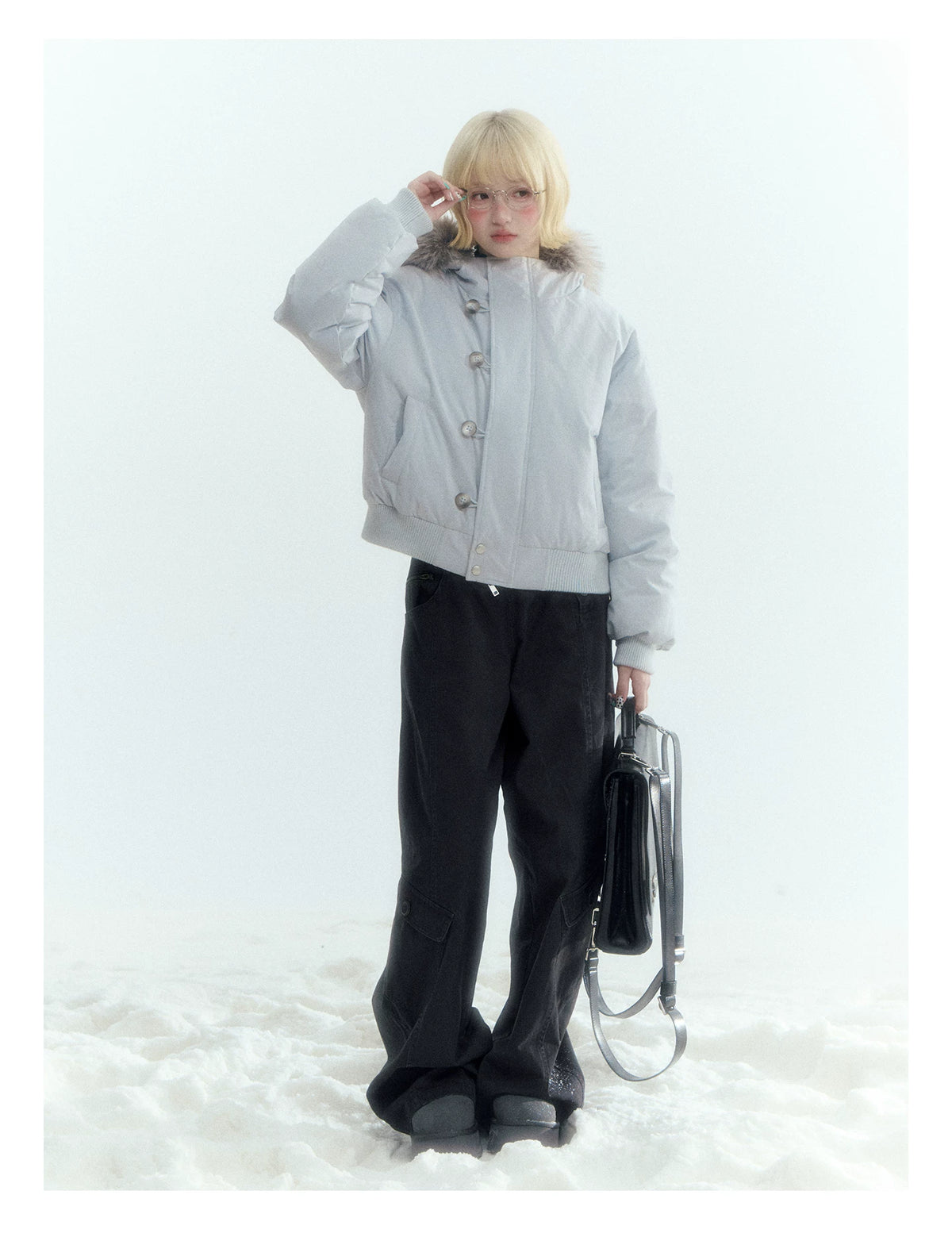 Horridale - Charcoal Gray Washed Cargo Barrel Leg Pants