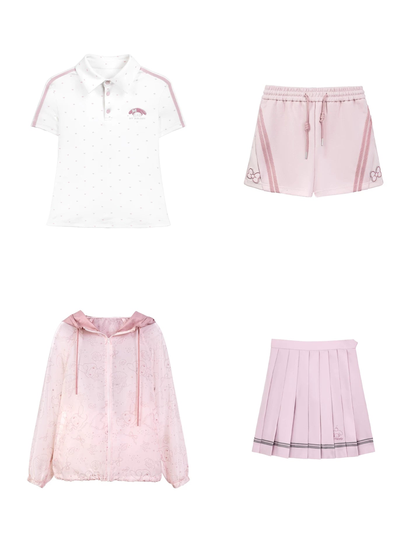 "Pink Ocean Dream" Summer Campus Collection (Shirt/ Shorts/ Skirt/ Jacket)