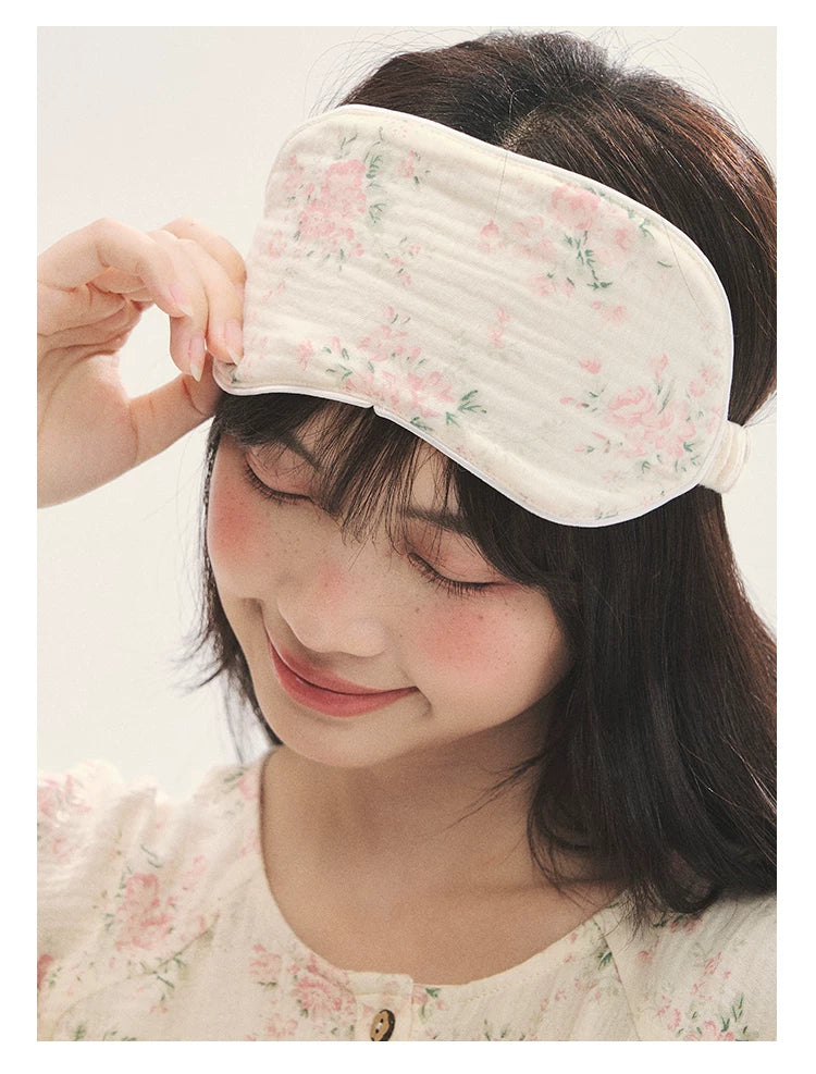 "Floral Journal" Cream Floral Pajama Collection (Free Eye Mask)