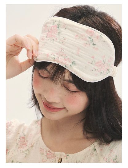 "Floral Journal" Cream Floral Pajama Collection (Free Eye Mask)