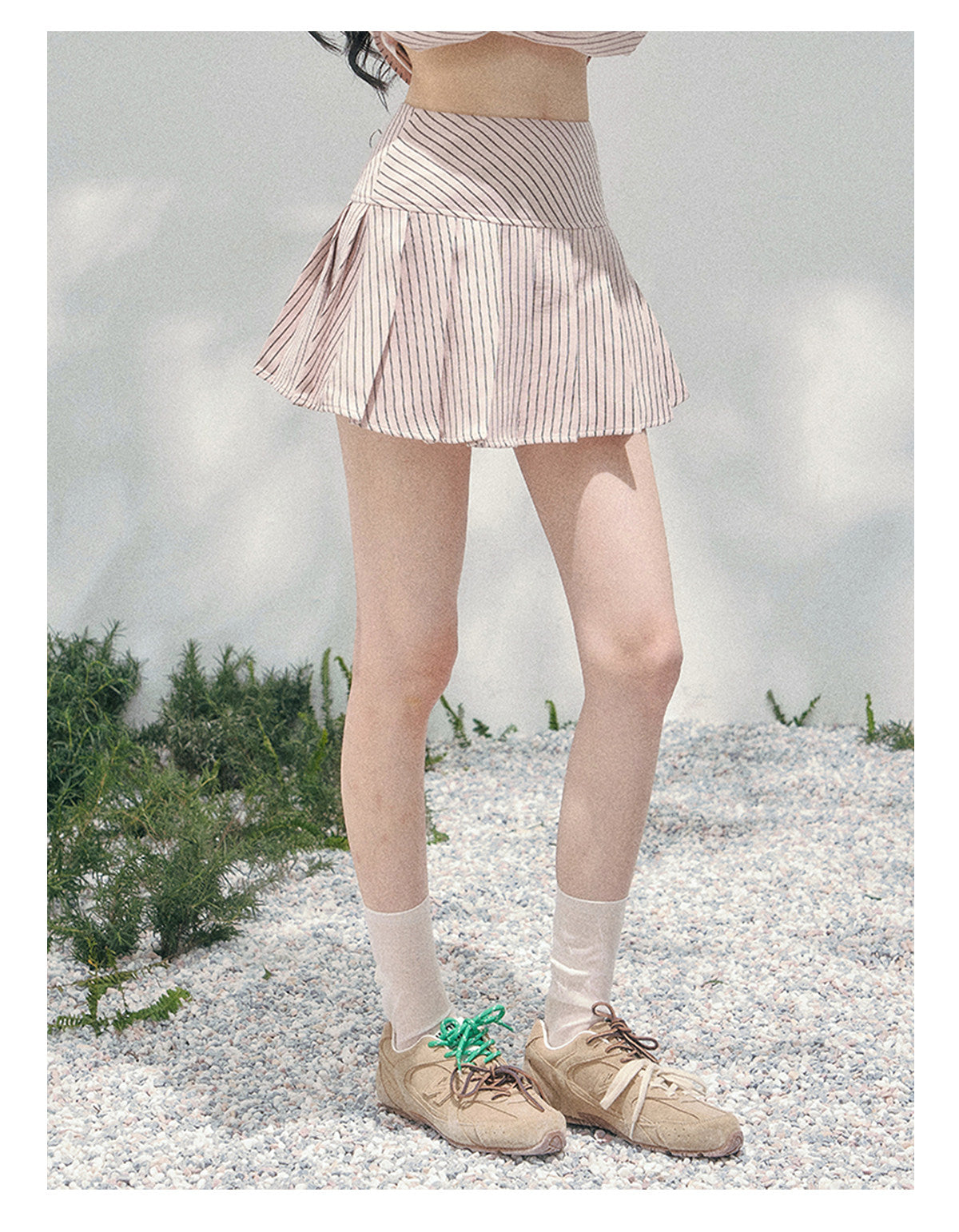 少也眼 "Pink Cloud Reverie" Cinnamon Pink Lace Sweet Two-Piece Skirt Set 563856385