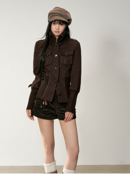 Soote Season - "Cloud & Roast" Two-Way High-Neck Cinched Wool Jacket