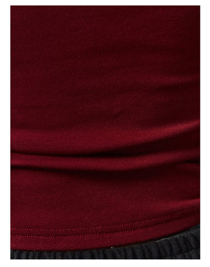 少也眼 “Silent Afterecho” Bow-Detail Top - Deep Wine Red