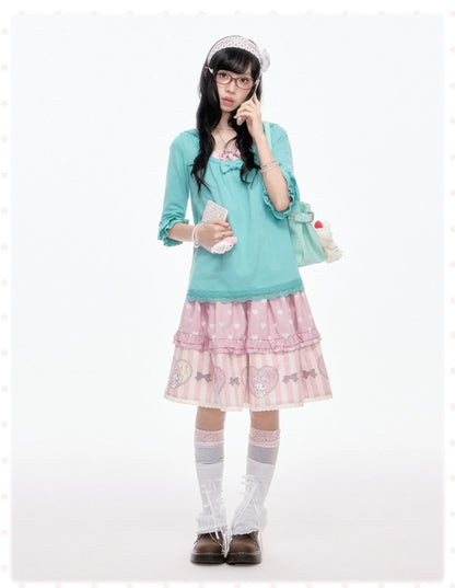 “Melody Garden” Mint Green My Melody Ruffle Hoodie Jacket Set