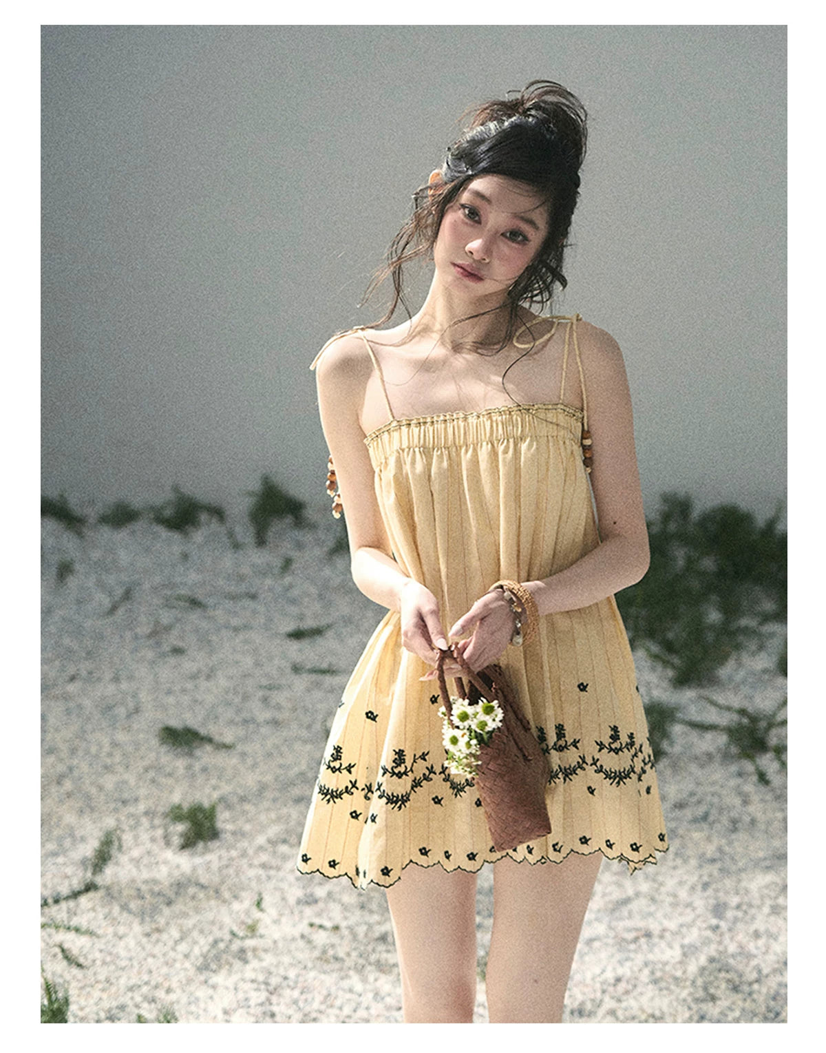 “Ripples Along the Hem” Butter Yellow Reversible Babydoll Dress