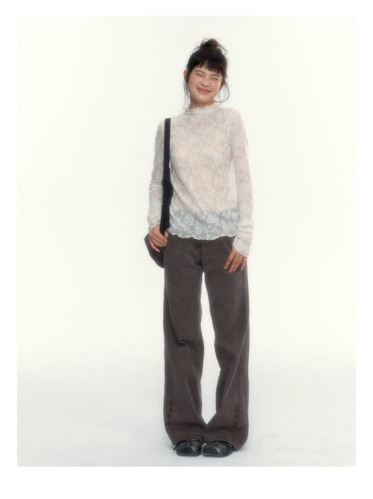 "A Season Called Autumn" Coffee Brown Vintage Washed Wide-Leg Utility Pants