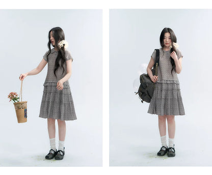 "Weekend Diary" Ruffle Tiered Polo Midi Dress