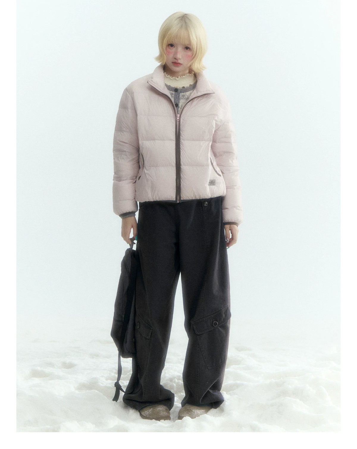 Horridale - Charcoal Gray Washed Cargo Barrel Leg Pants