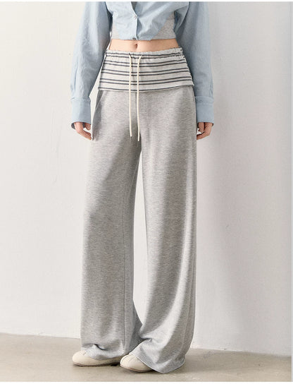 [TMMG] "Effortless Relaxed Style" — Faux-Layered Shirt & Knit Cuffed Pants Set