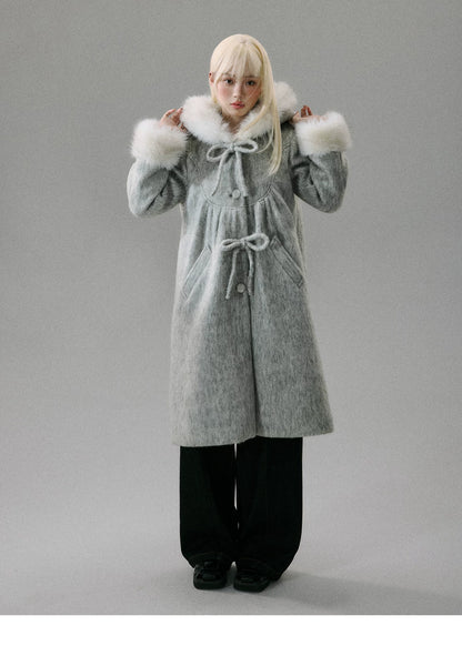 LOST FOREST - Gray 60% Wool Doll-Inspired Cape Coat