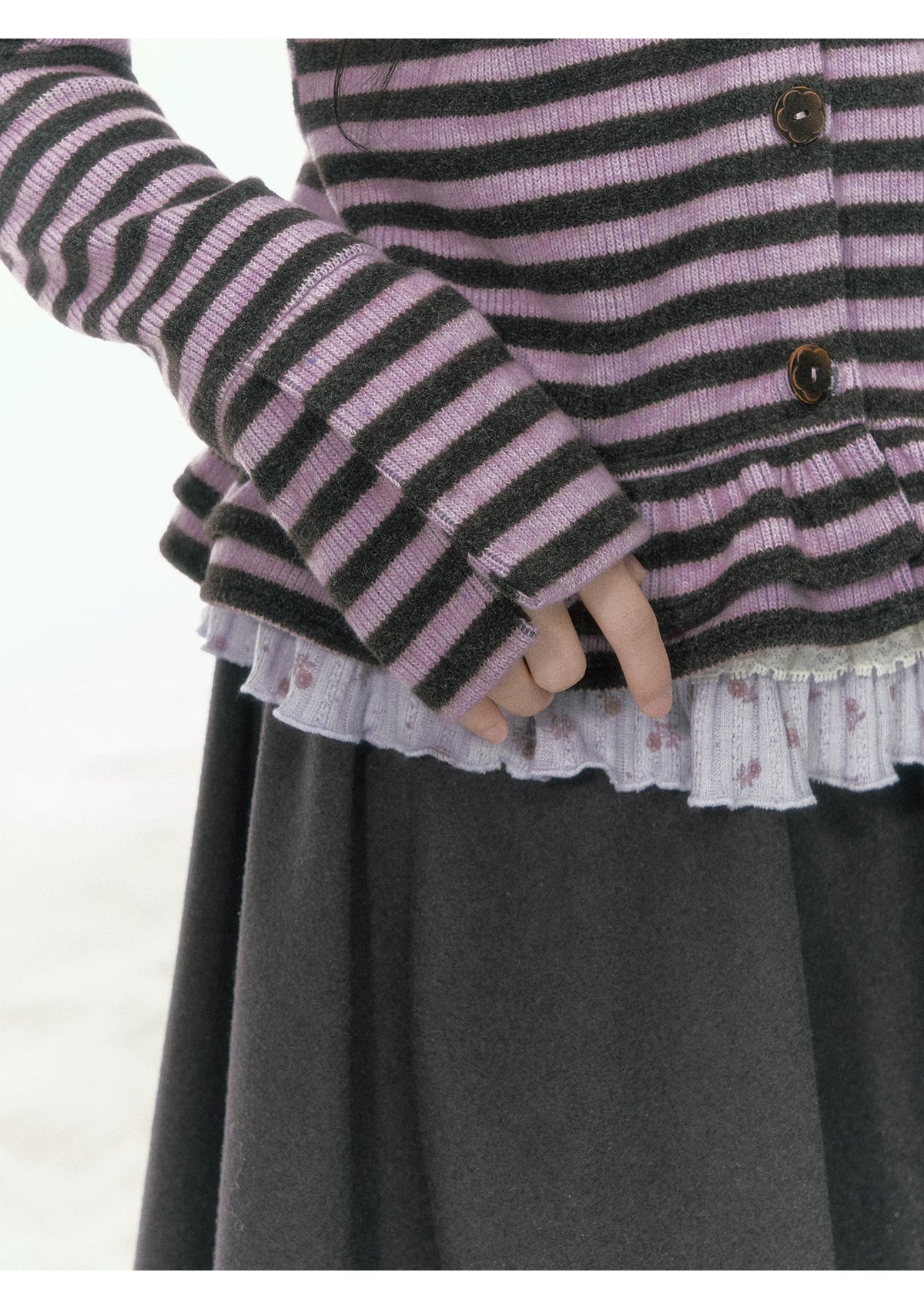 JOVYLLE - Pink Floral Patchwork Long-Sleeve Top