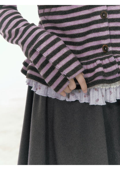 JOVYLLE - Pink Floral Patchwork Long-Sleeve Top