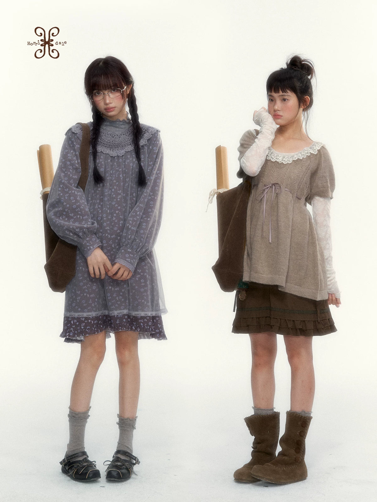 “Everyday Mist” Jacquard Lace Layering Top ( Ivory / Fog Gray )