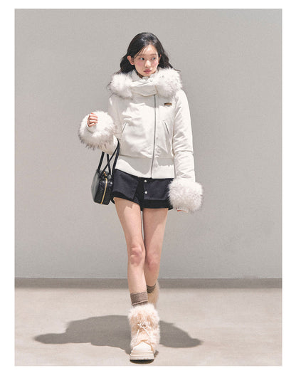少也眼 “Weightless Monologue” Detachable-Fur Hooded Down Jacket 11.18-5