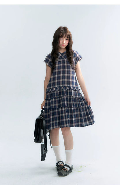"Weekend Diary" Ruffle Tiered Polo Midi Dress