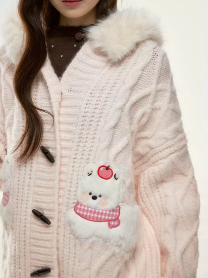 BIBIBENCY - Pink West Highland Terrier Knit Cardigan