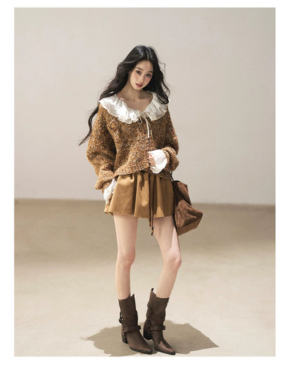 AOMALM - Toasted Pecan Marled Knit Cardigan