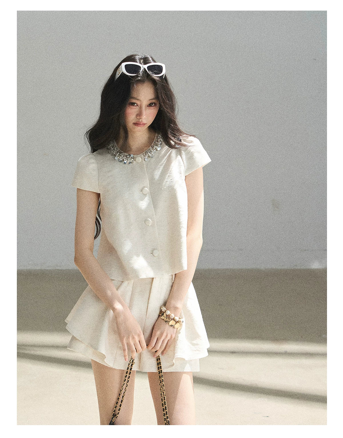 "Summer in the Sunlight" Dutch Cream Tweed Two-Piece Set