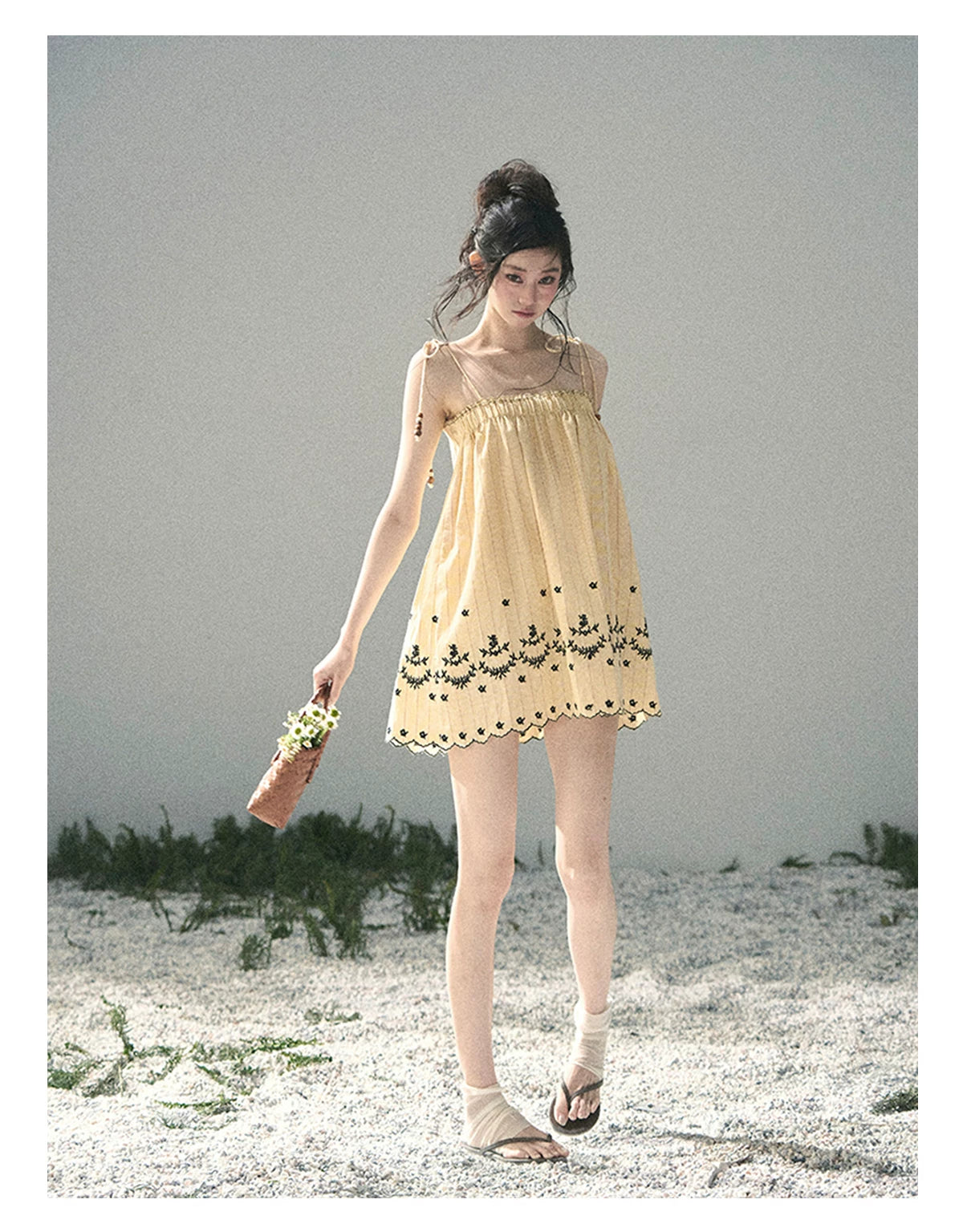 “Ripples Along the Hem” Butter Yellow Reversible Babydoll Dress