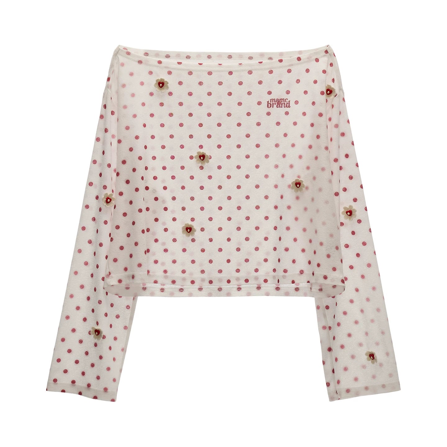 "Soft Polka Mood" Sheer Polka Dot Cover-Up Top WE928