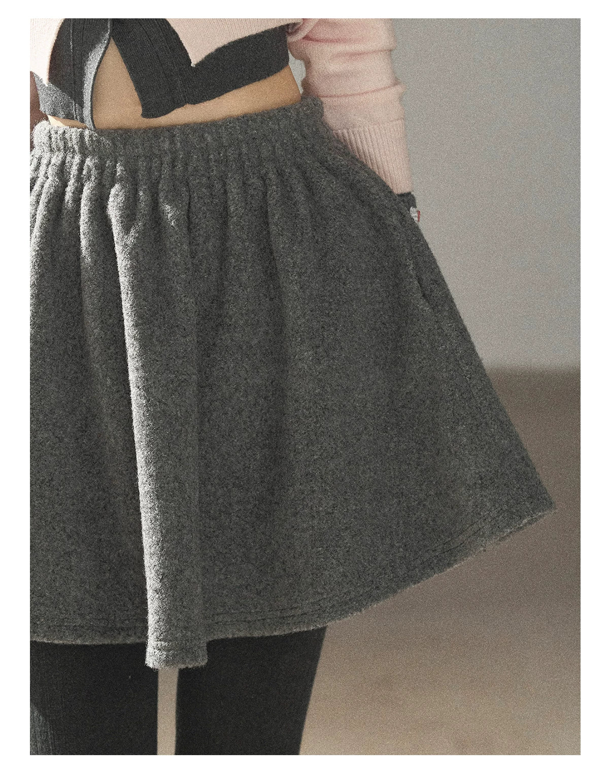AOMALM - "Winter Traces" Dark Heather Gray Pleated A-Line Mini Skirt
