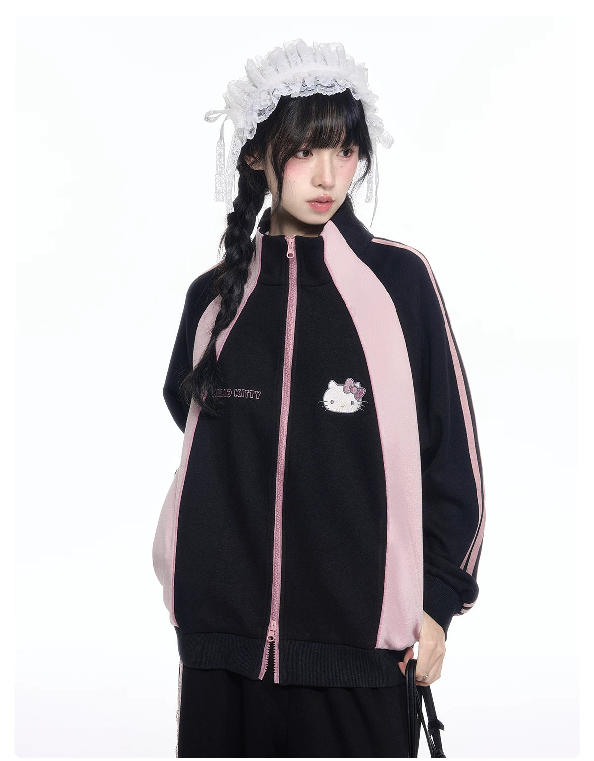 170726K "Pink Velocity" Black Athletic Collection (Track Jacket / Athletic Shorts / Bow Track Pants)