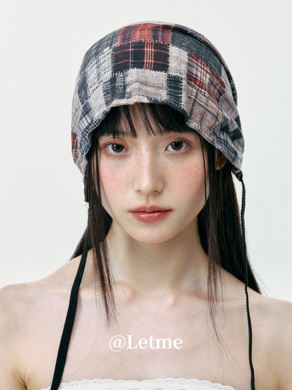 Distressed Slouchy Headscarf Beanie Hat