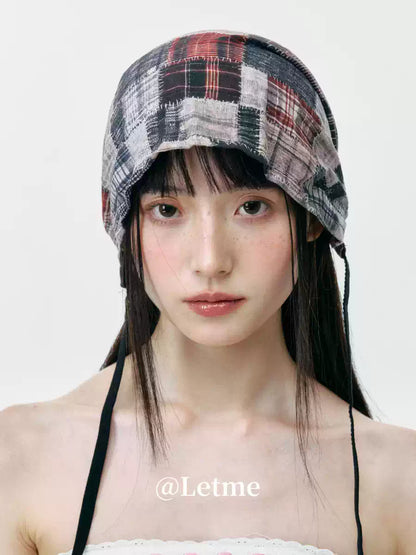 Distressed Slouchy Headscarf Beanie Hat