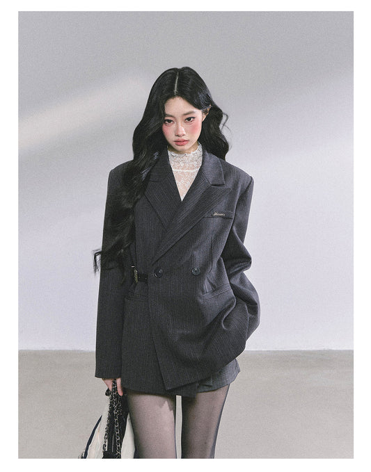 少也眼 “Miu-Inspired Intellectual Muse” French Hepburn Blazer 8978645