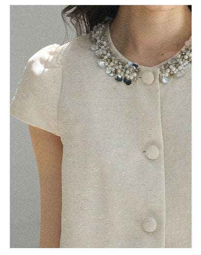 "Summer in the Sunlight" Dutch Cream Tweed Two-Piece Set