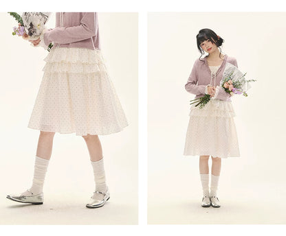 "Berry Layers" Smoky Wisteria Faux-Layer Bow Tiered Mini Dress