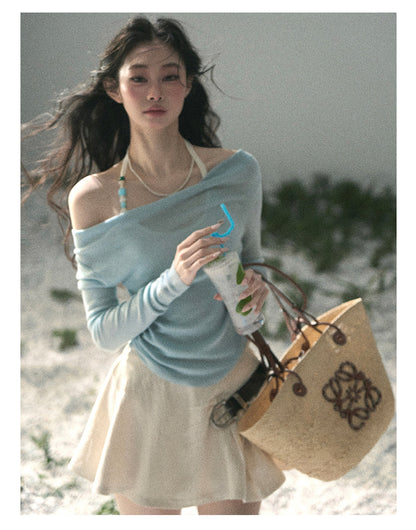 “Sugar Frost Diaries” Crystal Blue Layered Halter Top