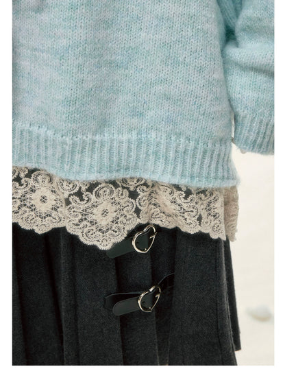 BIBIBENCY - Light Blue Bunny Alpaca-Blend Sweater