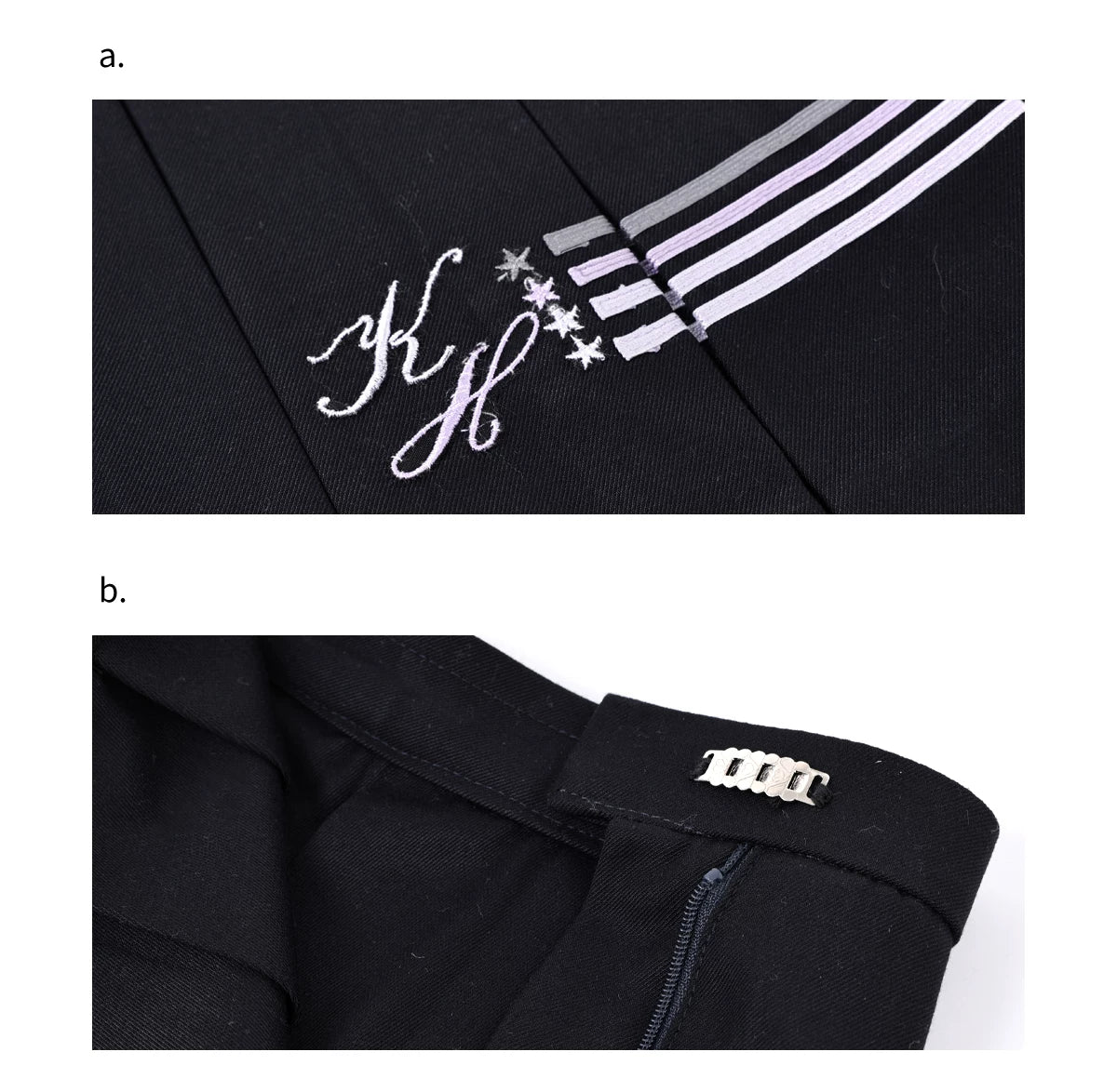 "Snow-Cleared Lily" Gray-Lilac JK Long-Sleeve Sailor Uniform Set