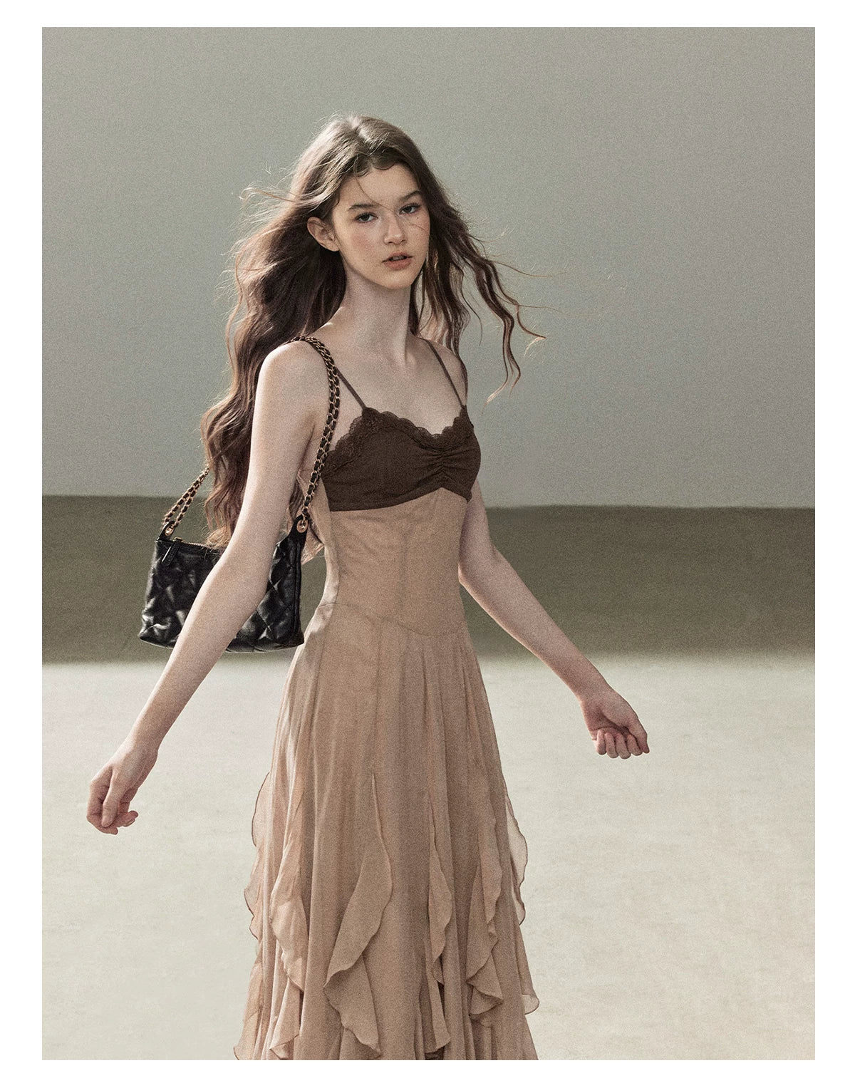 AOMALM - "The Next Fallen Leaf" Cinnamon Pink 2-Piece Set (Shirt / Cami Dress)