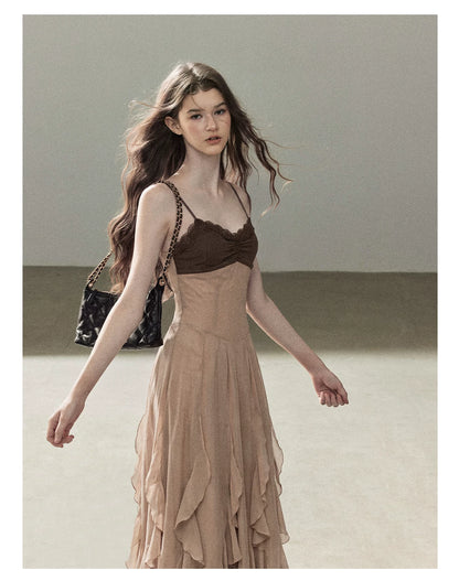 AOMALM - "The Next Fallen Leaf" Cinnamon Pink 2-Piece Set (Shirt / Cami Dress)