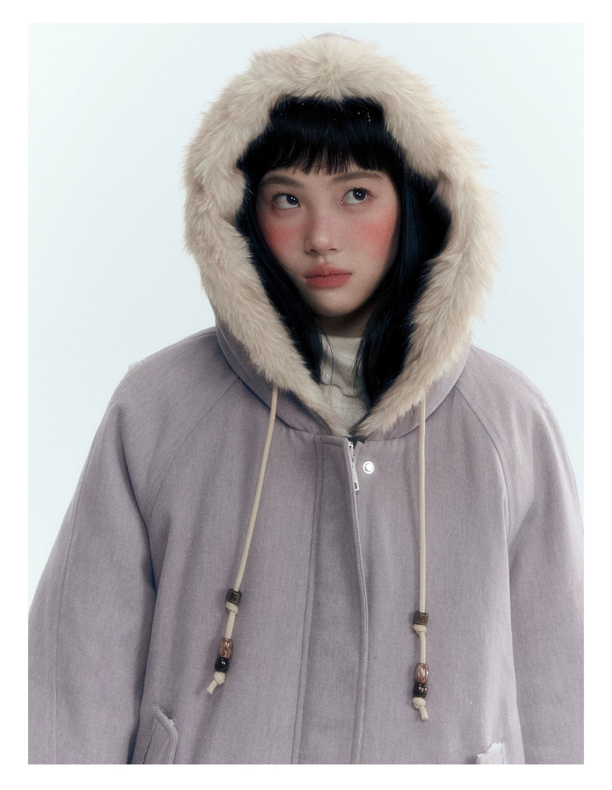Horridale - Reversible Vintage Puff Jacket with Faux Fur – Misty Purple