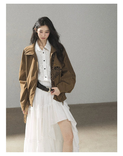 AOMALM - “Her Hemline” White Lace Shirt Dress with Belt