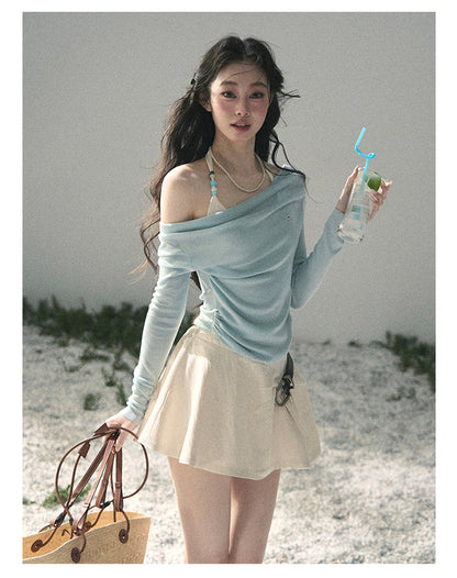 “Sugar Frost Diaries” Crystal Blue Layered Halter Top