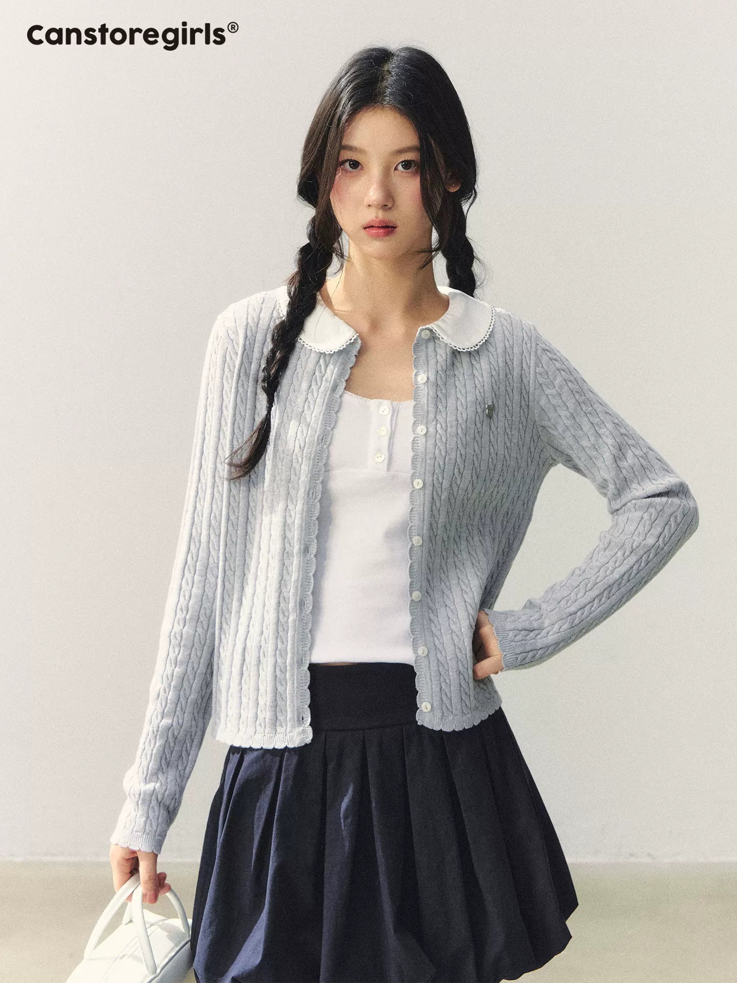 "Milky Pleats Mood" Bubble Hem Pleated Mini Skirt LL2026008
